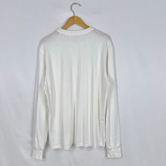 American Giant Men's Premium Slub Long Sleeve Crew Tee Large White - Picture 7 of 14